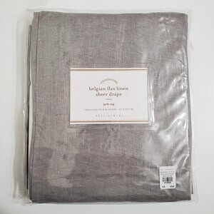 Pottery Barn Belgian Flax Linen Sheer Drape Pole Top 50"x 84" Gray
